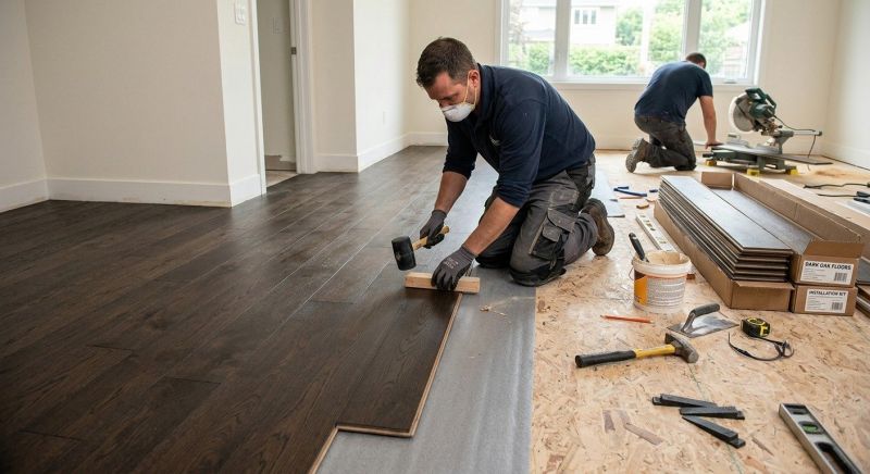 Dark Wood Floor Installation in Crofton, MD